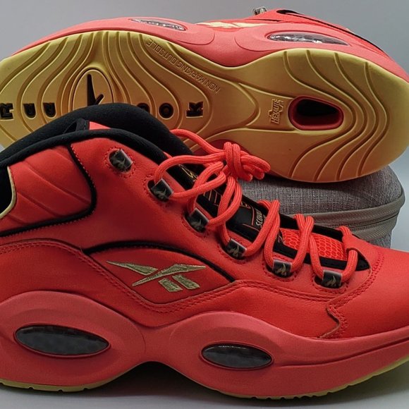 REEBOK QUESTION MID 'HOT ONES' MEN'S SIZE 10.5 BASKETBALL SNEAKERS GV7093 RARE - Picture 4 of 9